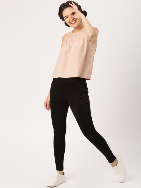 

DressBerry Women Peach Solid Top