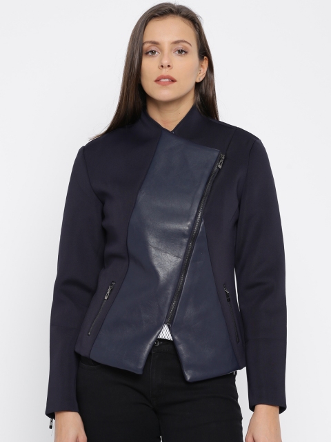 

Deal Jeans Women Navy Blue Solid Quilted Jacket