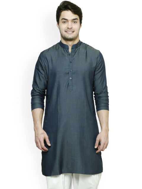 

See Designs Men Teal Green Solid Straight Kurta
