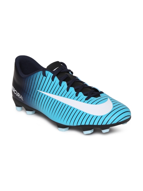 

Nike Men Blue & Black MERCURIAL VORTEX III FG Football Shoes
