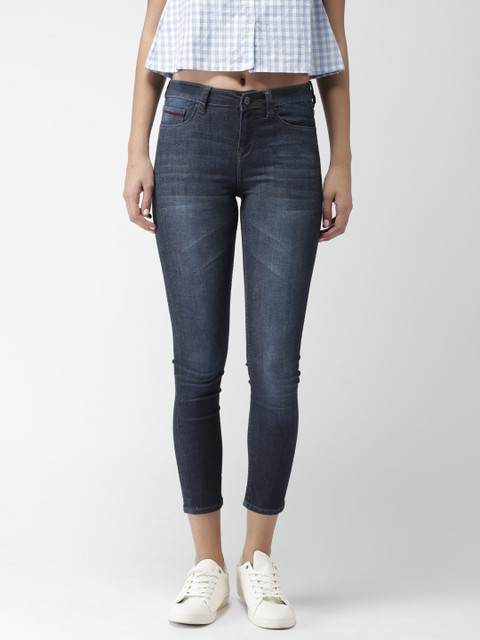 

Harvard Women Blue Skinny Fit Mid-Rise Clean Look Cropped Stretchable Jeans