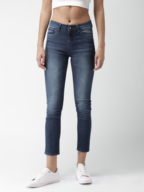 

Harvard Women Blue Skinny Fit Mid-Rise Clean Look Cropped Stretchable Jeans