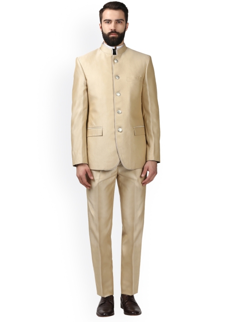 

Raymond Cream Solid Woven Bandgala Suit