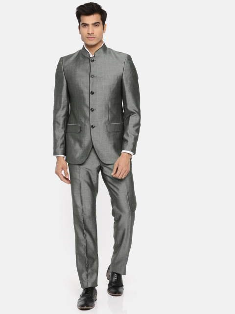 

Raymond Men Grey Single-Breasted Contemporary Fit Bandhgala Suit