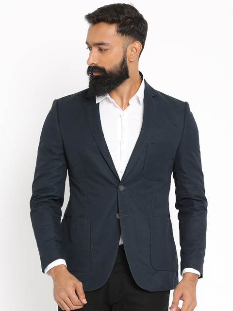 

Raymond Blue Single-Breasted Slim Fit Casual Blazer