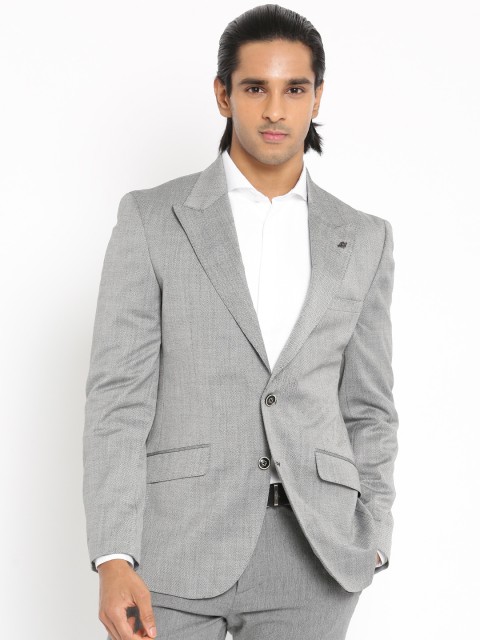 

Raymond Grey Single-Breasted Regular Fit Formal Blazer