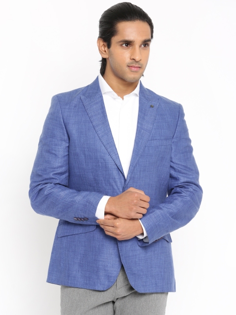 

Raymond Men Blue Single-Breasted Tailored Contemporary Fit Linen Formal Blazer