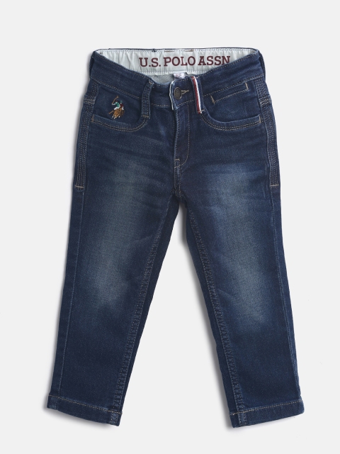 

U.S. Polo Assn. Kids Boys Blue Regular Fit Mid-Rise Clean Look Jeans