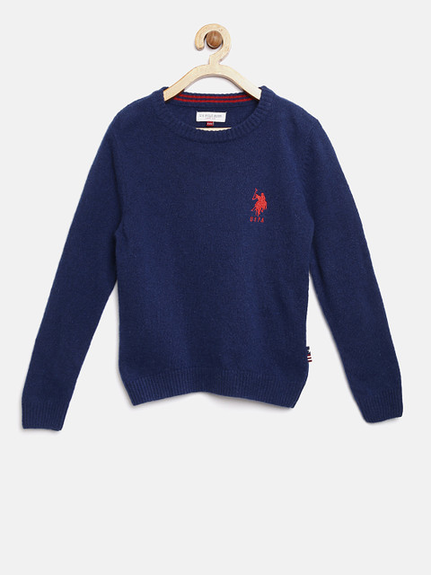 

U.S. Polo Assn. Kids Boys Blue Solid Pullover