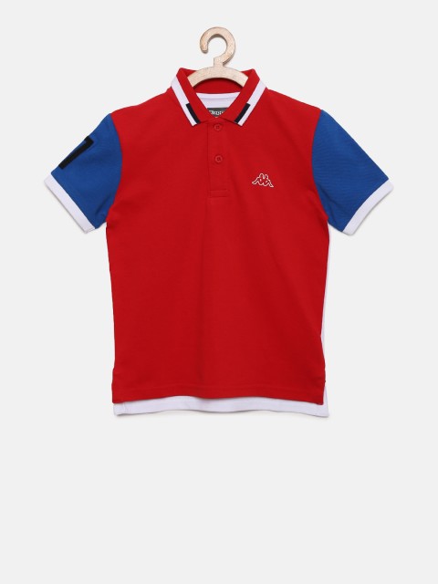 

Kappa Boys Red Colourblocked Polo Collar T-shirt