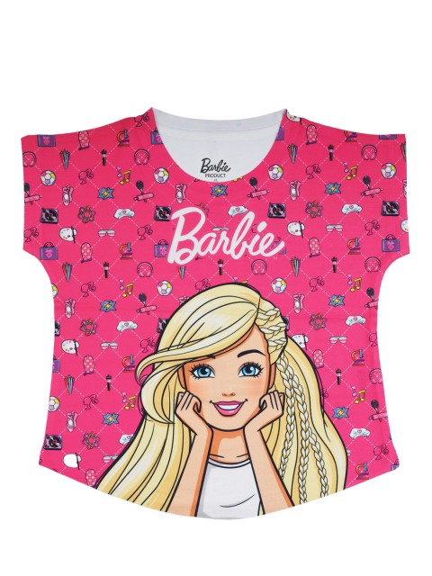 

Barbie Girls Pink Printed Round Neck T-shirt