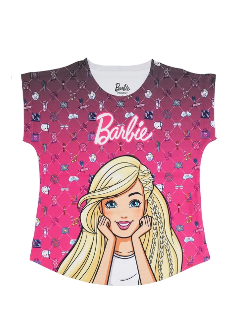 

Barbie Girls Pink Printed Round Neck T-shirt