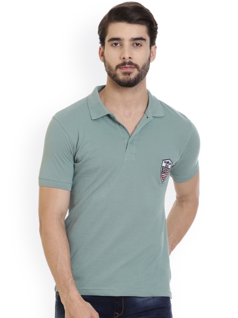 

ROCX Men Green Solid Polo Collar T-shirt