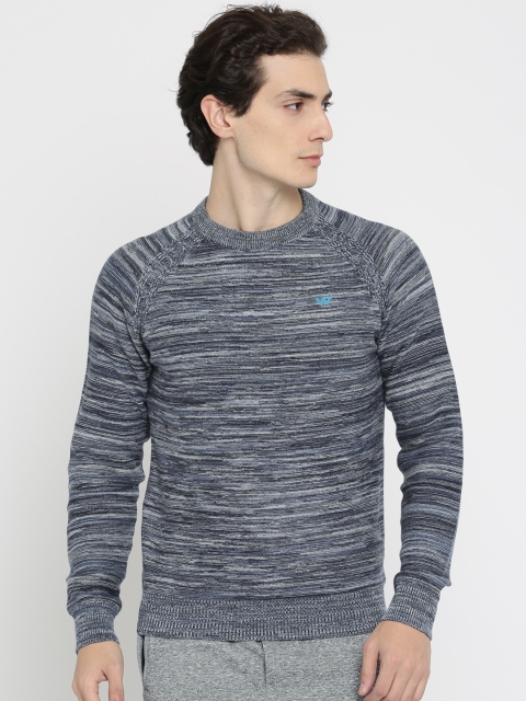 

Wildcraft Men Blue Self Design Sweater