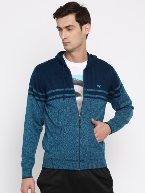 

Wildcraft Men Blue Colourblocked Z Hooded Cardigan