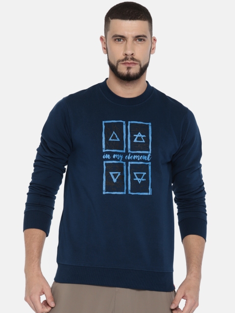 

Wildcraft Men Navy Blue Printed Element Sweatshirt