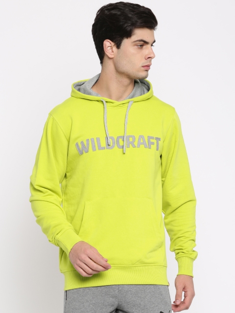 

Wildcraft Men Lime Green Printed Hooded App WC Sweatshirt