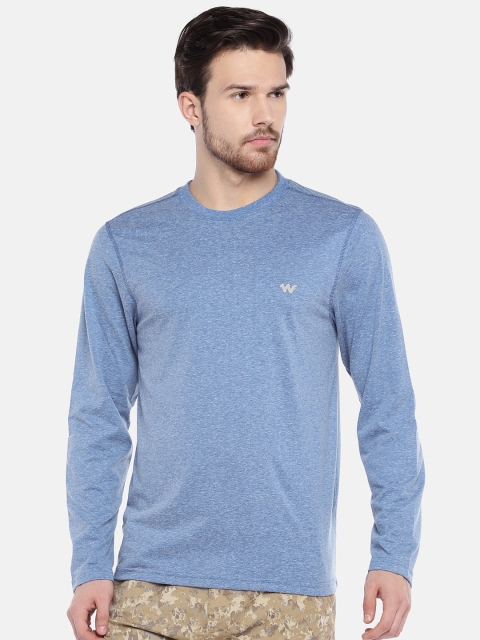 

Wildcraft Men Blue Solid Round Neck FS Crew Slub T-shirt
