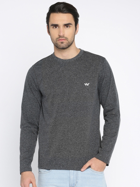 

Wildcraft Men Charcoal Grey Solid Round Neck FS Crew Slub T-shirt