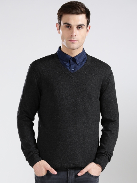 

BOSS Orange Men Charcoal Grey ALBONO Solid Sweater