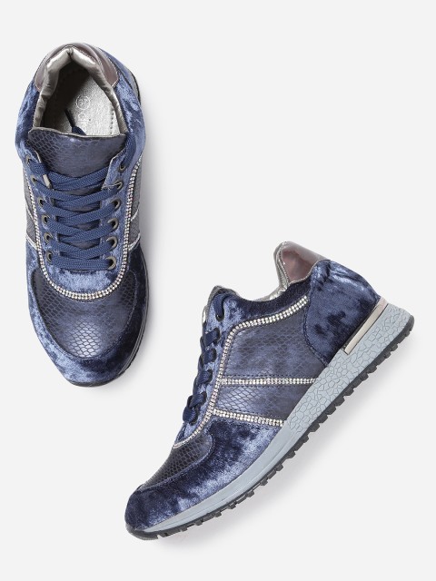 

DressBerry Women Navy Blue Embellished Sneakers