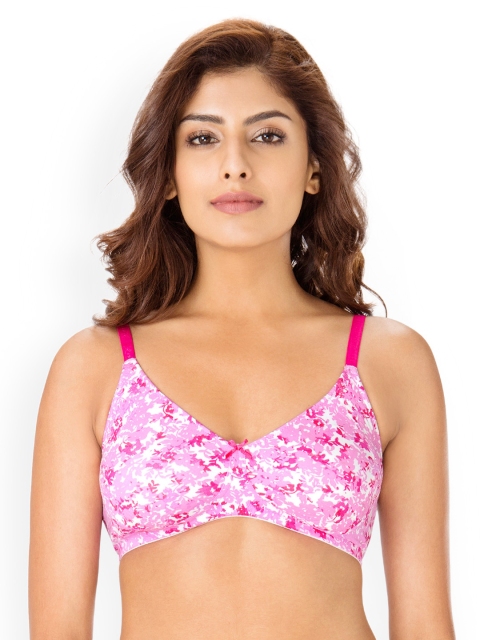 

PrettySecrets Pink & White Printed Non-Wired Non Padded Everyday Bra B0001