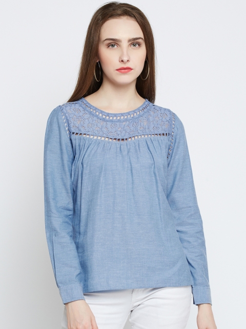 

RARE Women Blue Lightweight Solid Top