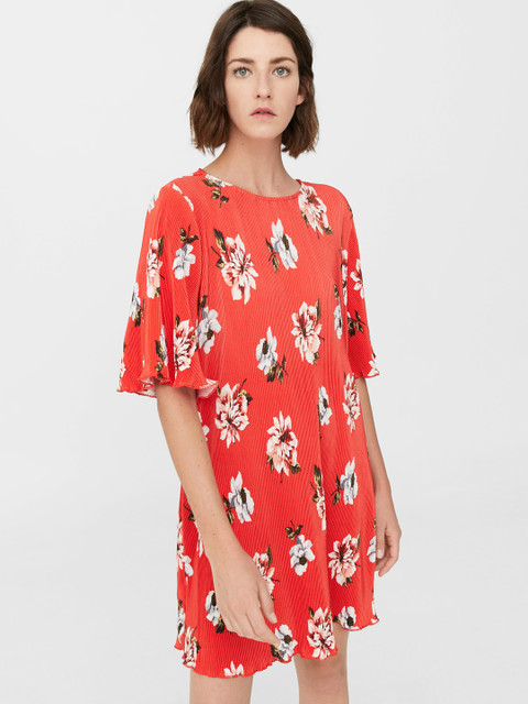 

MANGO Women Red Floral Print A-Line Dress