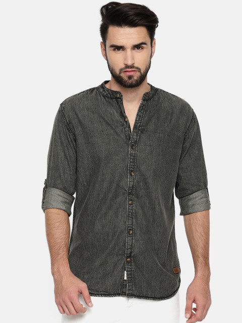 

Roadster Men Black Regular Fit Faded Casual Shirt