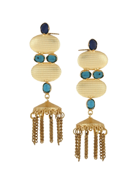 

ZeroKaata Gold-Toned Contemporary Drop Earrings