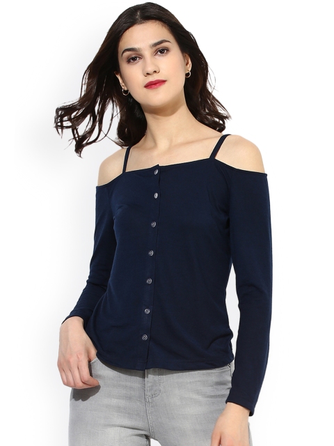 

Besiva Women Navy Blue Solid Top
