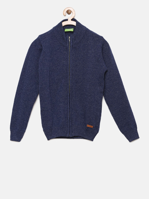 

Bossini Boys Navy Blue Solid Front-Open Sweater