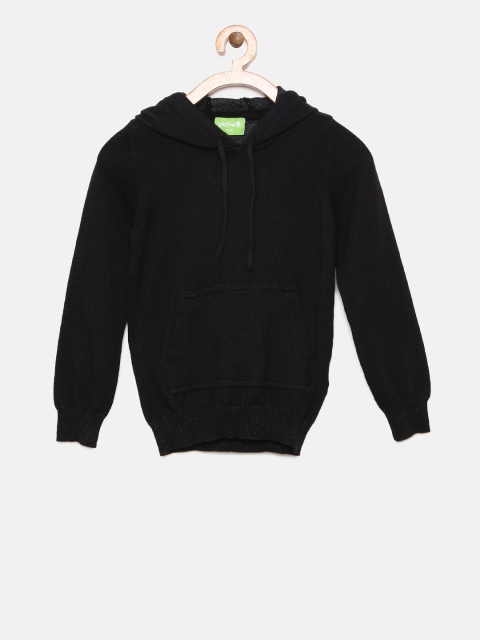 

Bossini Boys Black Solid Hooded Pullover