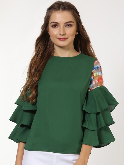 

SASSAFRAS Women Green Solid Top