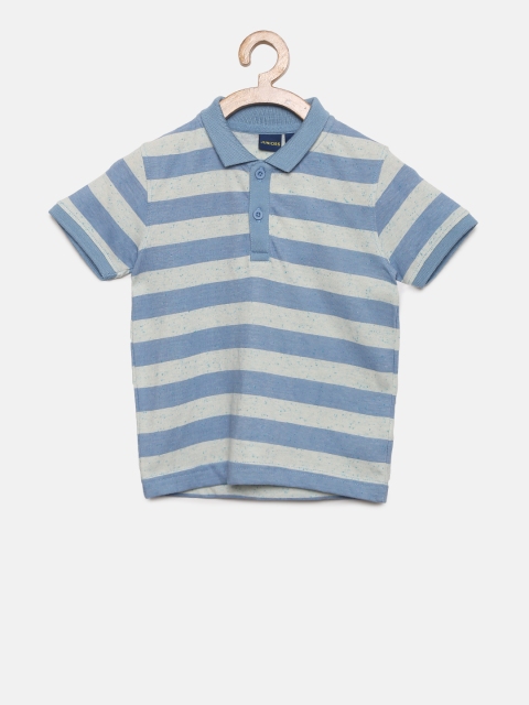 

Juniors by Lifestyle Boys Blue Striped Polo Collar T-shirt