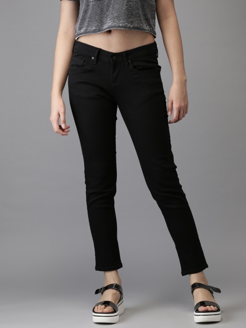 

HERE&NOW Women Black Skinny Fit Mid-Rise Clean Look Stretchable Jeans