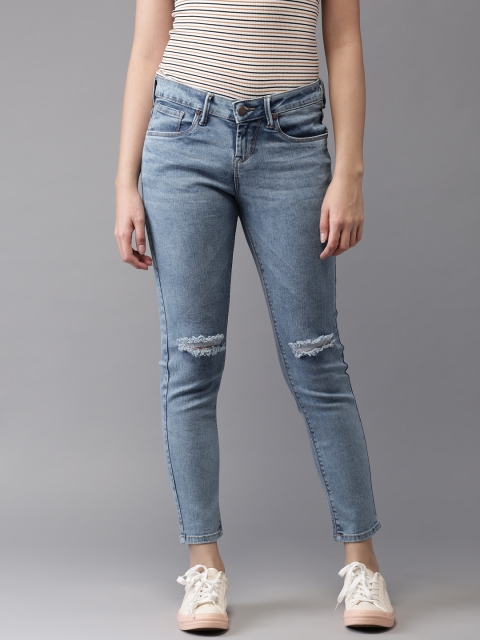 

HERE&NOW Women Blue Skinny Fit Mid-Rise Clean Look Stretchable Jeans