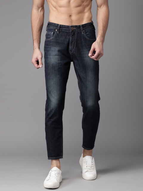 

HERE&NOW Men Blue Slim Fit Cropped Mid-Rise Clean Look Jeans