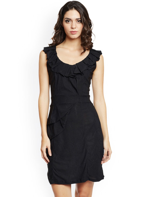 

THE SILHOUETTE STORE Women Black Solid Bodycon Dress
