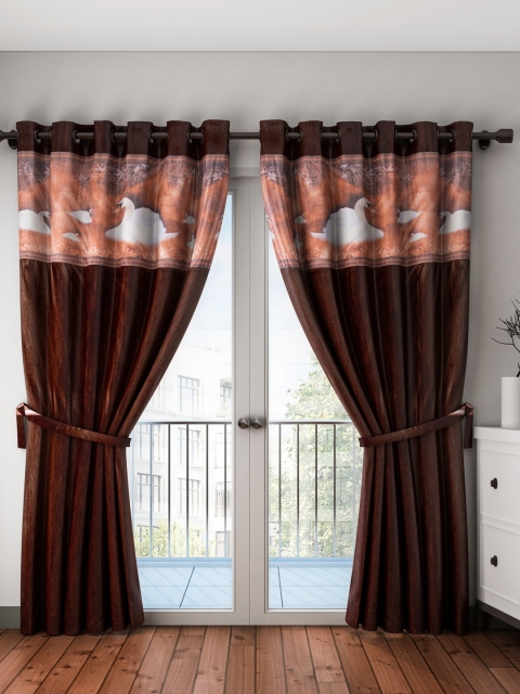 

Cortina Brown Printed 2 Long Door Curtains