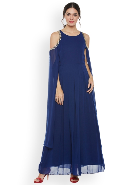 

Athena Women Blue Solid Maxi Dress