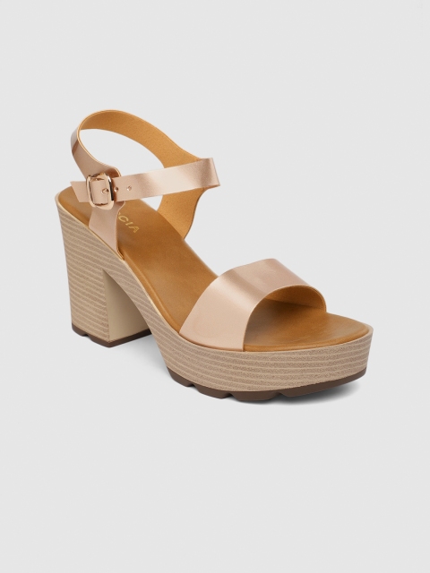 

Rocia Women Champagne-Coloured Solid Platform Sandals