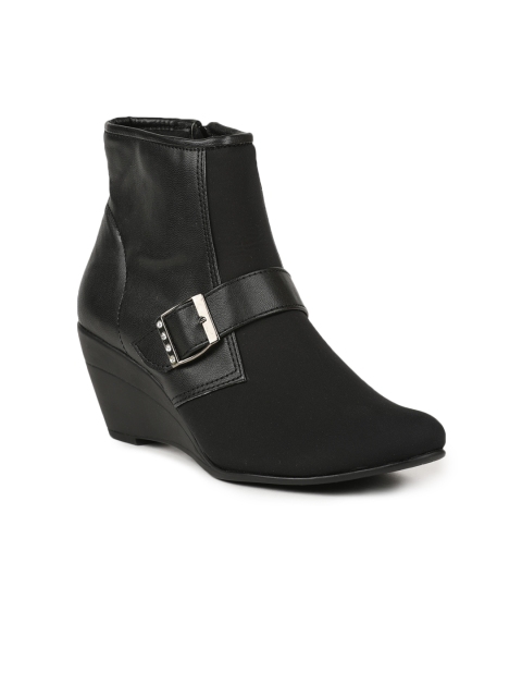 

Rocia Women Black Solid Heeled Boots