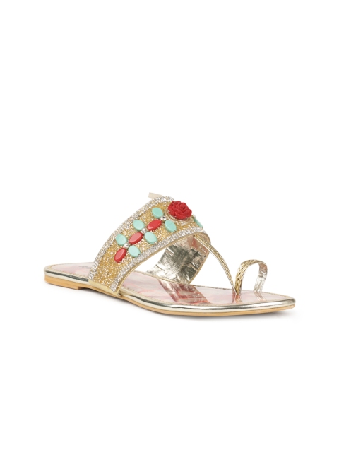 

Rocia Women Multicoloured Embellished One-Toe Flats, Multi
