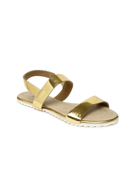 

Rocia Women Gold-Toned Solid Open Toe Flats