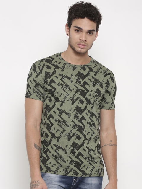 

Status Quo Men Olive Green & Black Printed T-shirt