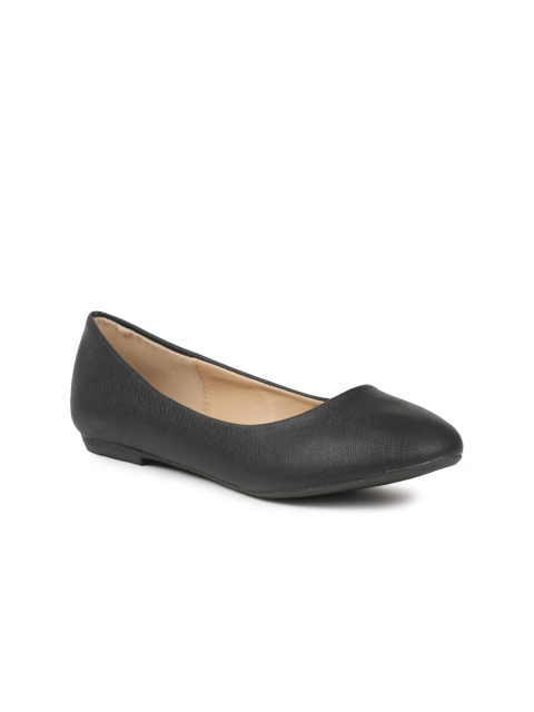 

CERIZ Women Black Solid Synthetic Ballerinas
