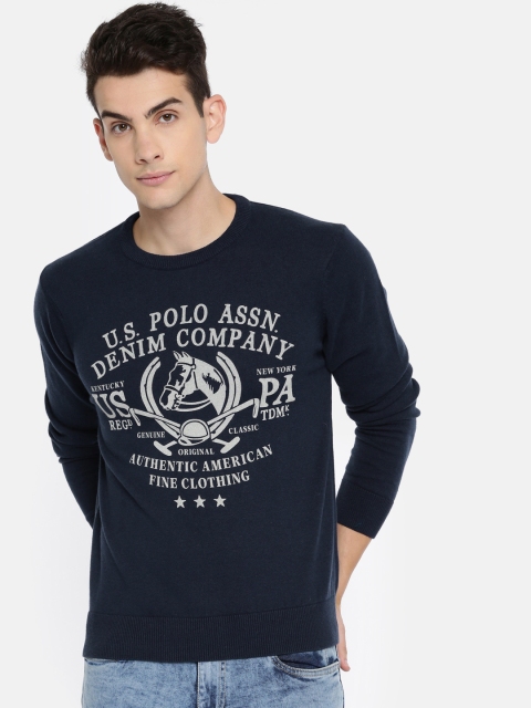 

U.S. Polo Assn. Denim Co. Men Navy Printed Pullover, Navy blue