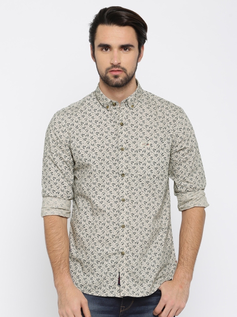 

U.S. Polo Assn. Denim Co. Men Beige Printed Casual Shirt