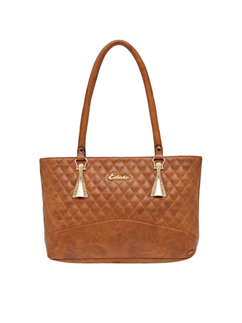 

ESBEDA Tan Brown Checked Shoulder Bag